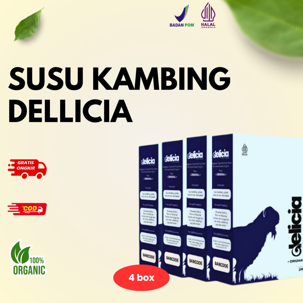 Dellicia Platinum Susu Etawa 4 Box Menyehatkan Tulang BPOM & HALAL MUI