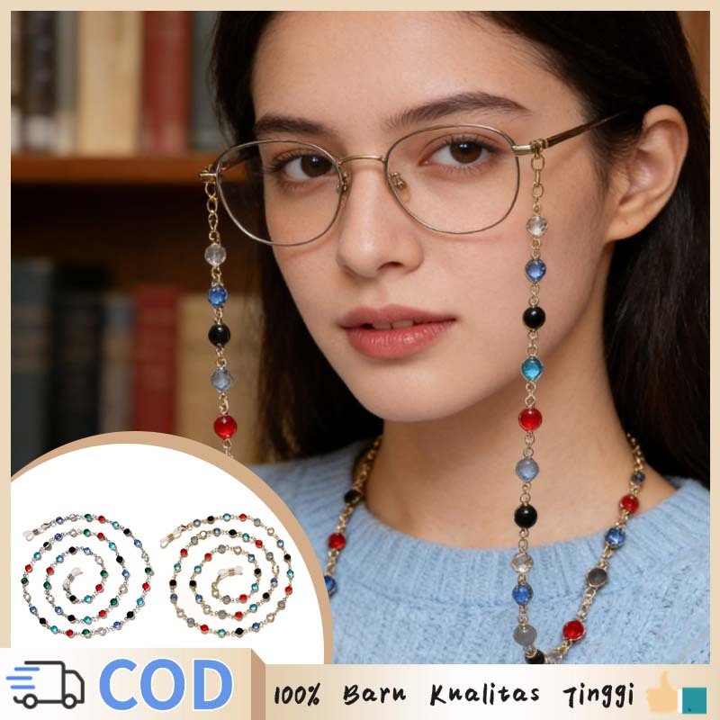 72cm Kristal Berwarna Kalung Kacamata Rantai Kaca Mata Strap Kacamata Kalung Kacamata Wanita Premium