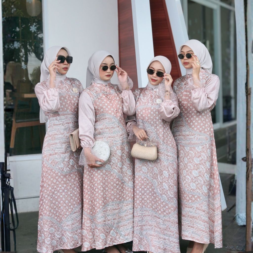 KINNAS BATIK ARISHA Dress Batik Modern Wanita Viscose Couple Kondangan