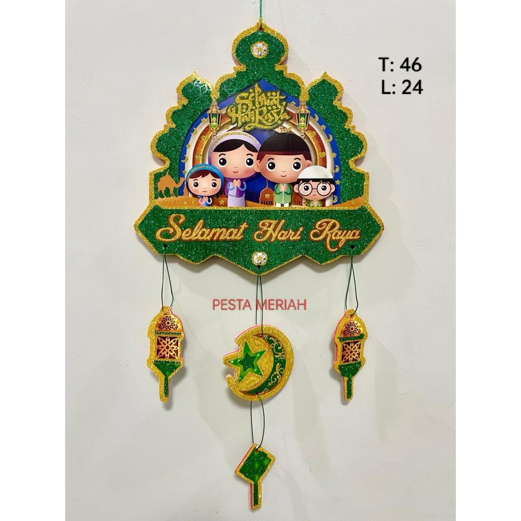 Latopia_ Tiba Hiasan Gantung Idul Fitri / Dekorasi Idul Fitri / Ornamen Gantung Idul Fitri /