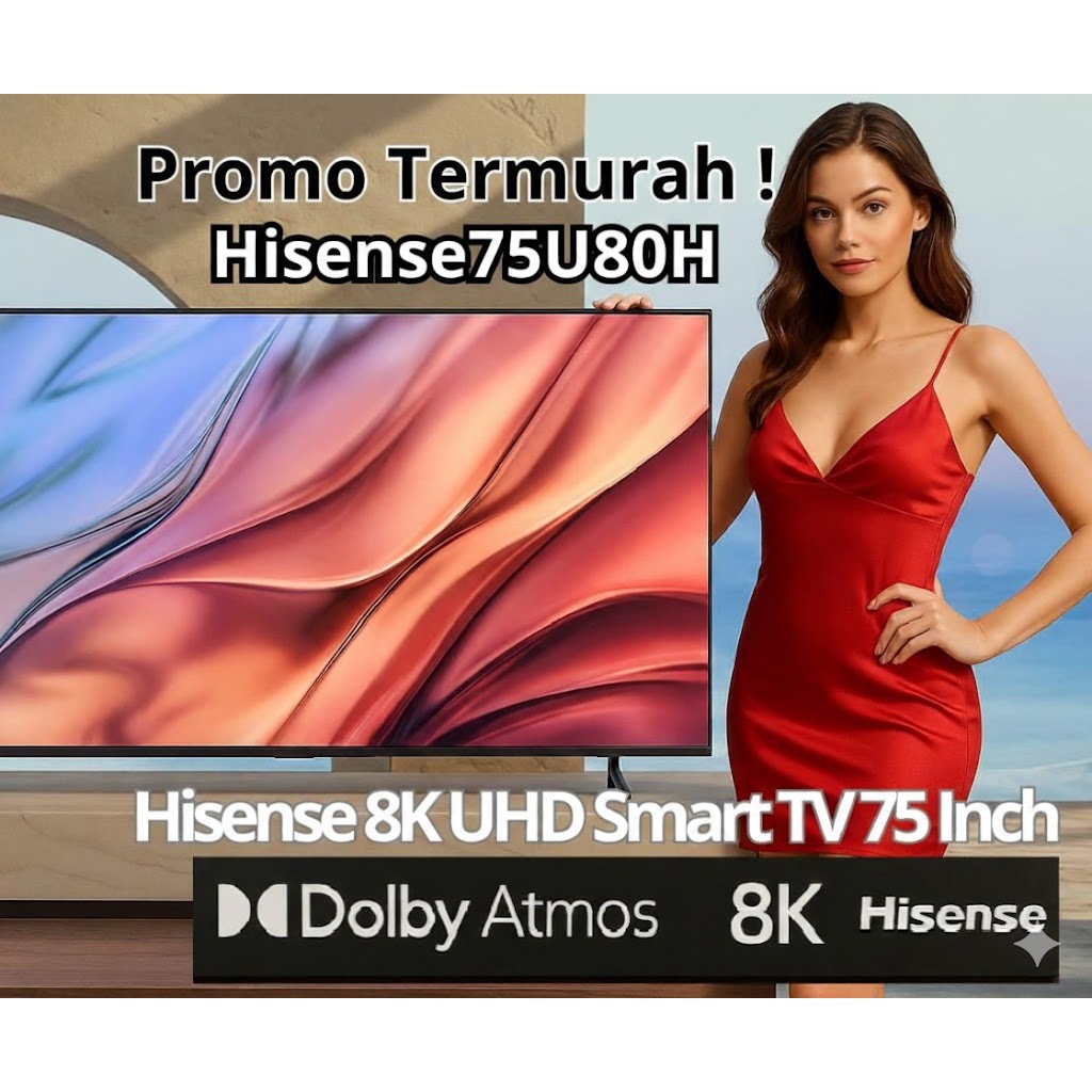 HISENSE SMART TV 75 INCH 8K UHD 75U80H ULED 8K VIDAA