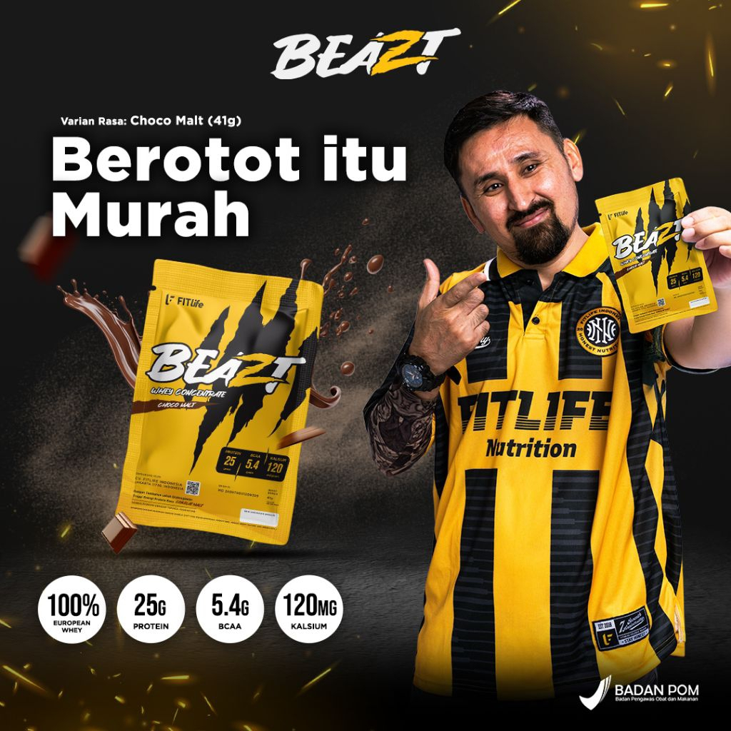 Fitlife Beazt Sachet Susu Whey Protein Concentrate Ecer 1 Sachet