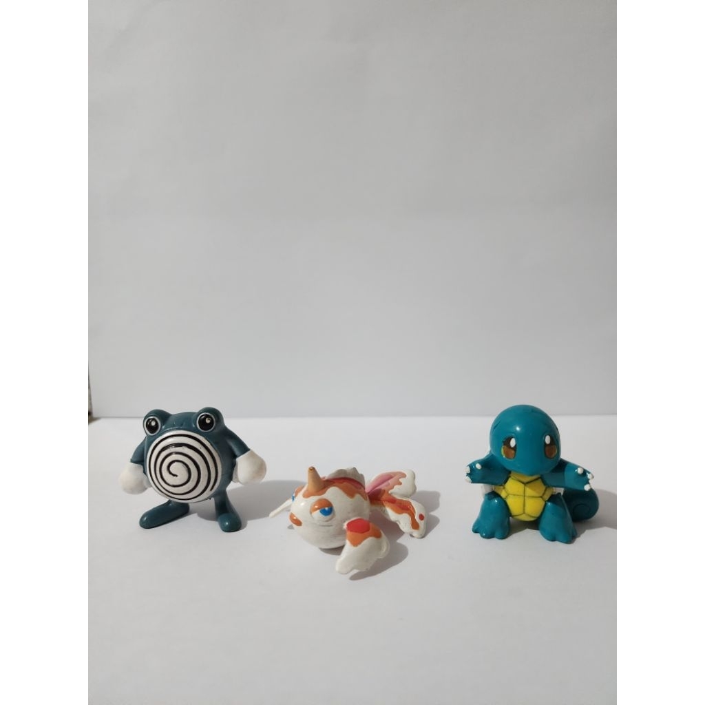 RARE ORIGINAL TOMY POKEMON SQUIRTLE GOLDEEN POLIWHIRL SET