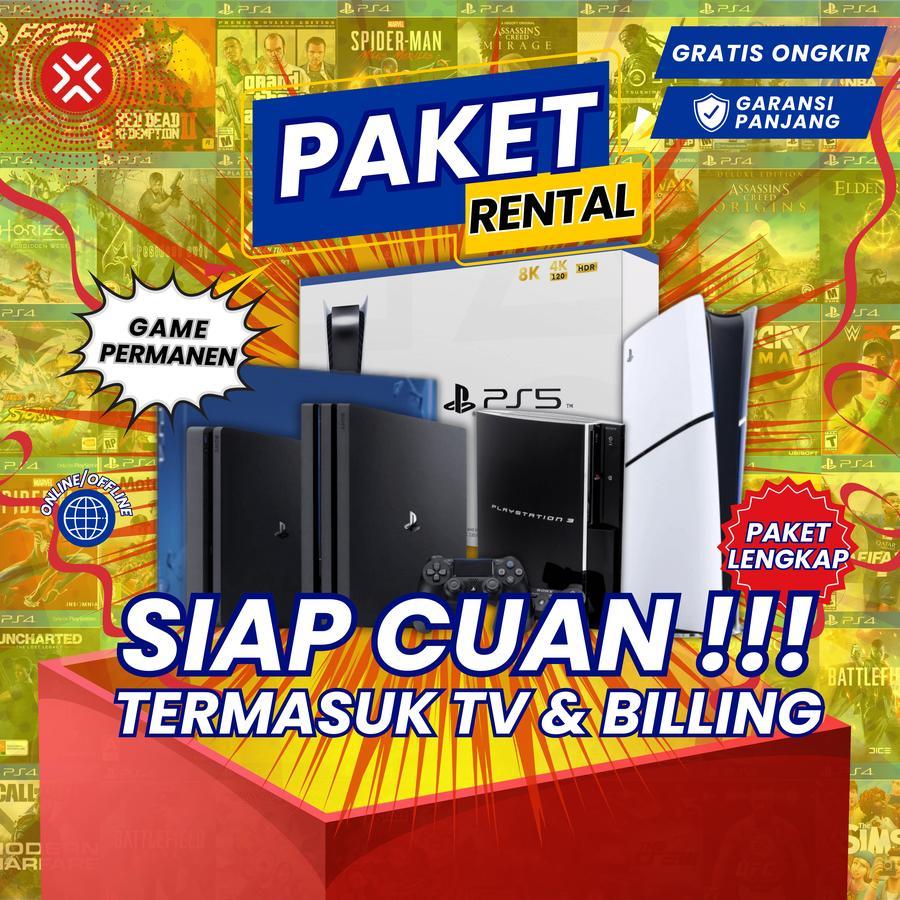 PAKET SONY PLAYSTATION PS3 PS4 PS5 Lengkap Online Offline Full Games Permanen TV Billing