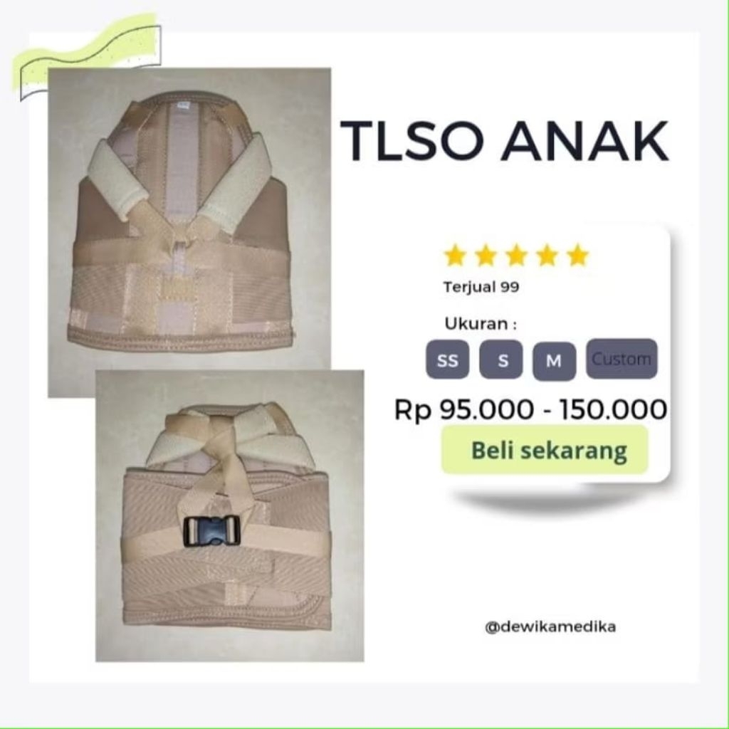 TLSO Anak/Penyangga Tulang Belakang/Korset TLSO/Korset Tulang Belakang