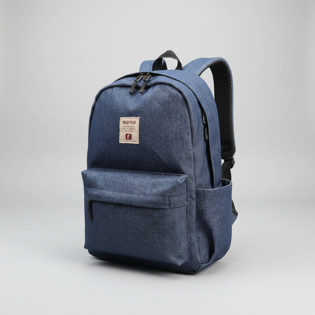 Ransel Punggung Sekolah Bahan Jens Premium - Backpack Polos Pria Wanita