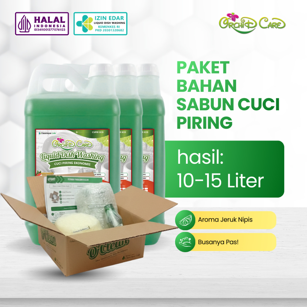 Oclean Paket Bahan Pembuatan Cairan Sabun Cuci Piring Refill Jadi 10 Liter