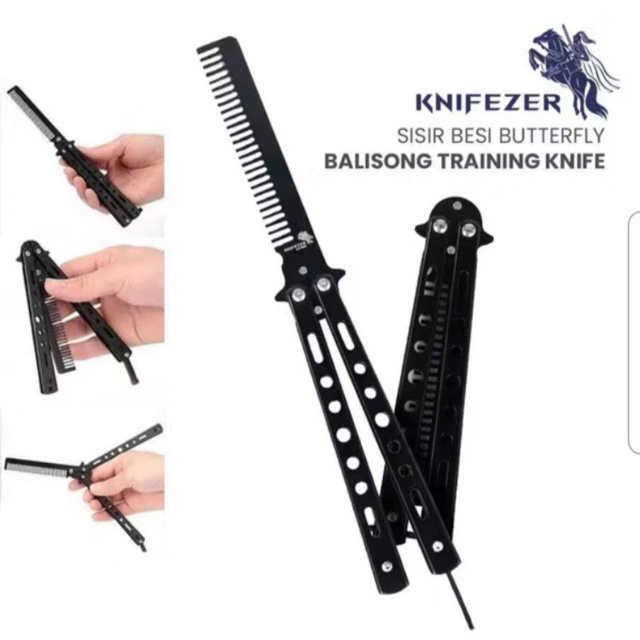 Sisir Lipat Besi Butterfly/Sisir Besi Butterfly Balisong Men