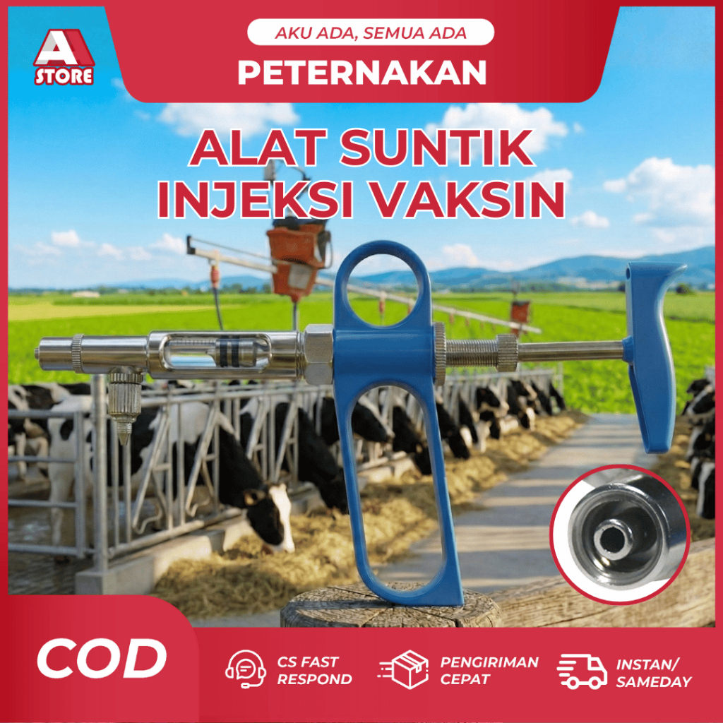 Jarum Suntikan Hewan Otomatis Vaksin Ayam Bebek Sapi Babi Puyuh Ternak
