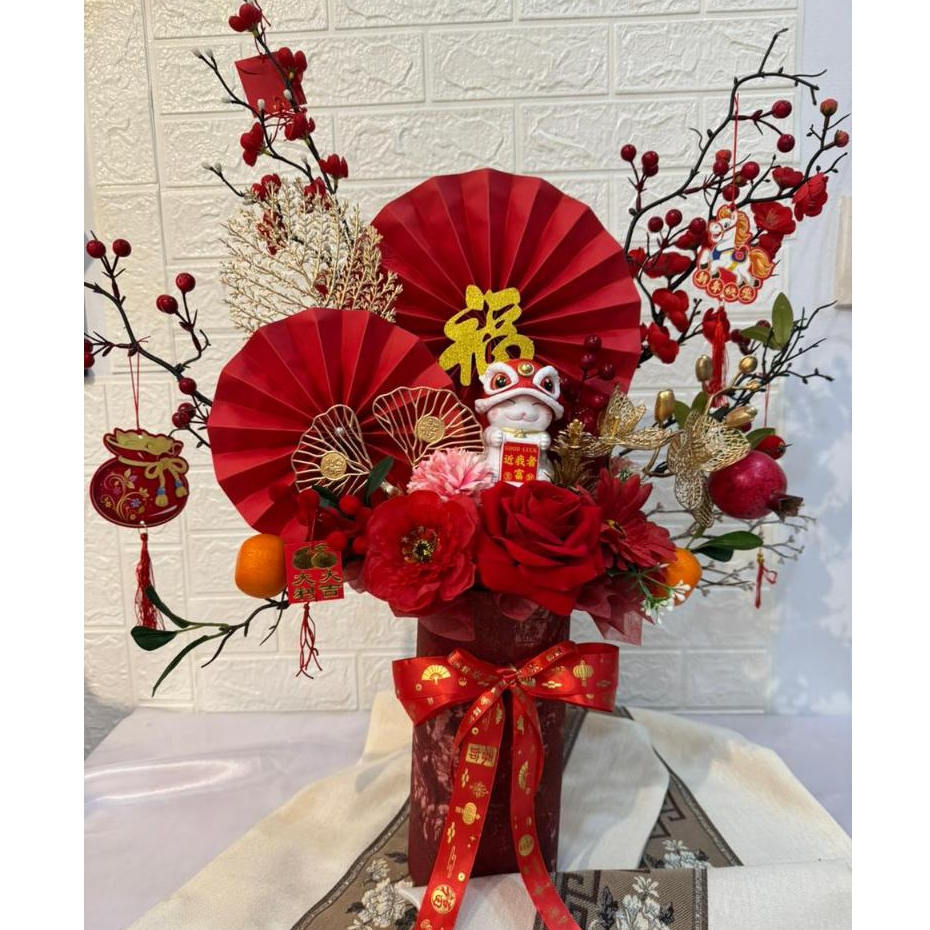 Hampers Imlek Barongsai Bunga Artificial Hiasan Meja For Imlek