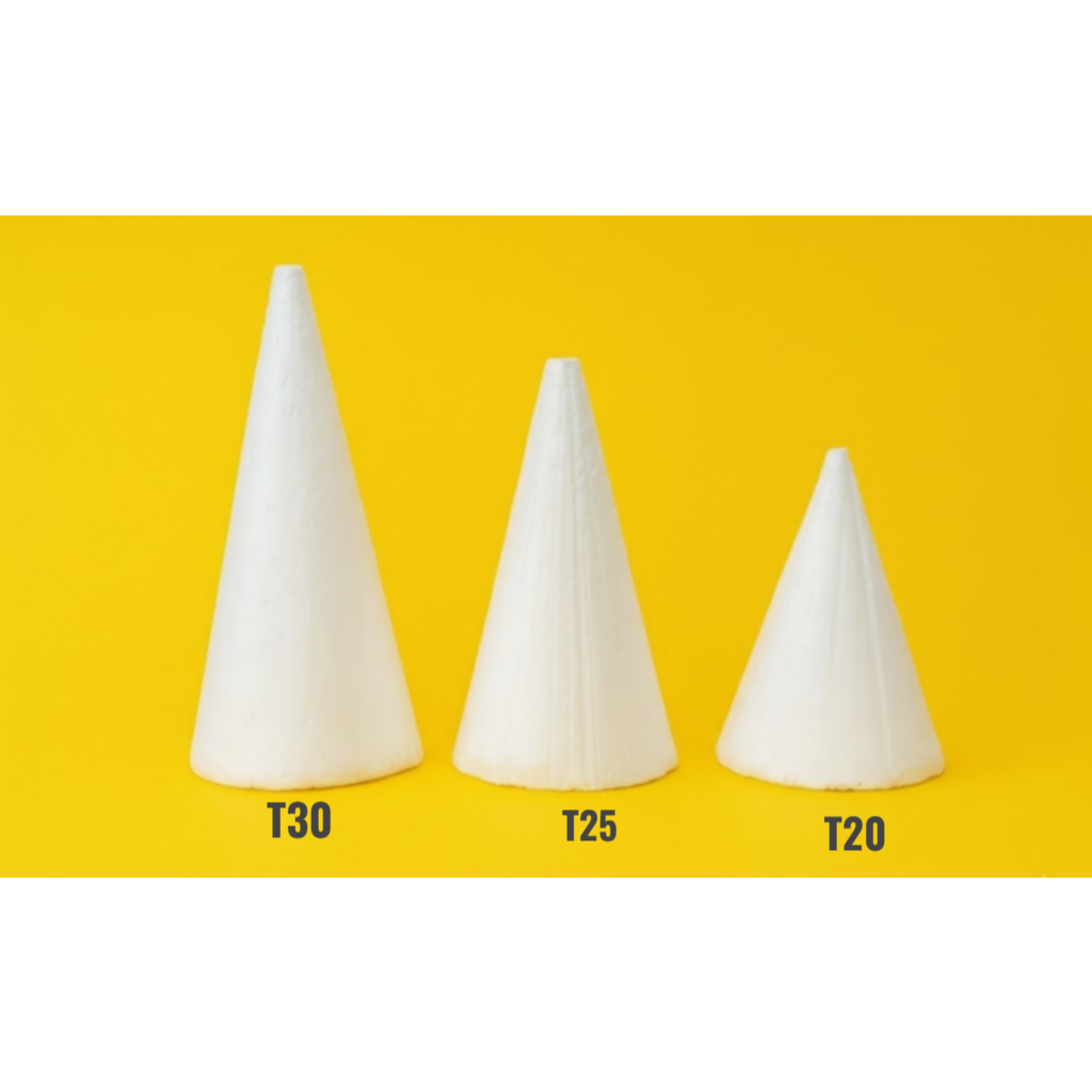 styrofoam kerucut cone / sterofoam kerucut / gabus kerucut diameter 15 cm
