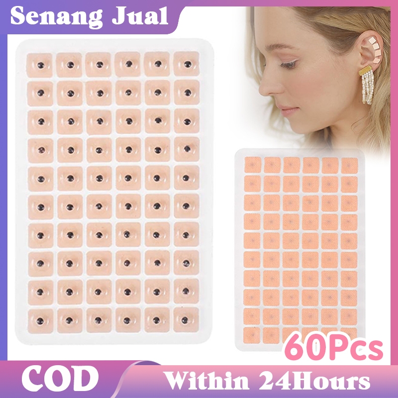 60Pcs Koyo Pijat Telinga Biji Terapi Telinga Plester Akupuntur Moksibusi Biji Akupunktur Telinga Os