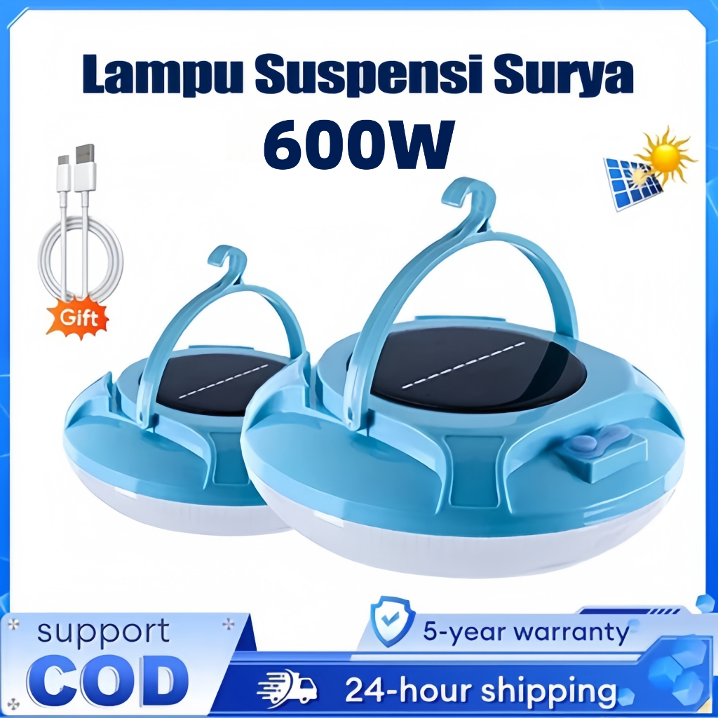 Lampu Darurat Gantung Tenaga Surya untuk Rumah, Multifungsi untuk Rumah dan Camping, dilengkapi Pane