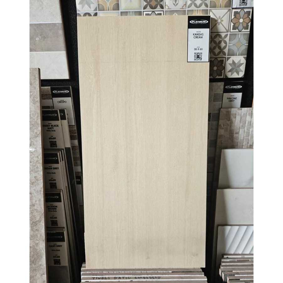 KERAMIK DINDING MATT PLATINUM 30X60 MOTIF KAYU KANSAS CREAM KW A KERAMIK DINDING 30X60 KERAMIK 30X60