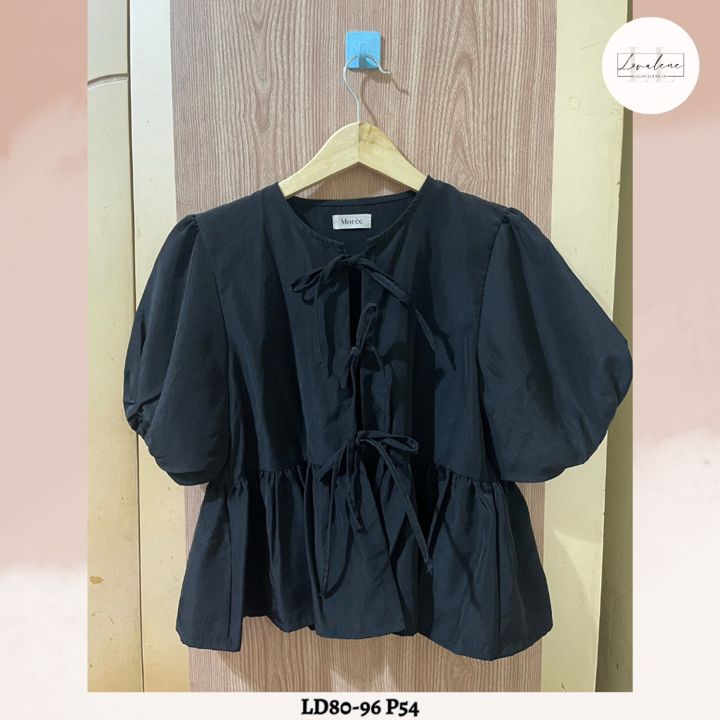 MAGGIE TOP | Blouse Korea | Atasan Perempuan | Ribbon Top | Blouse wanita | Top berlengan Outer Kore