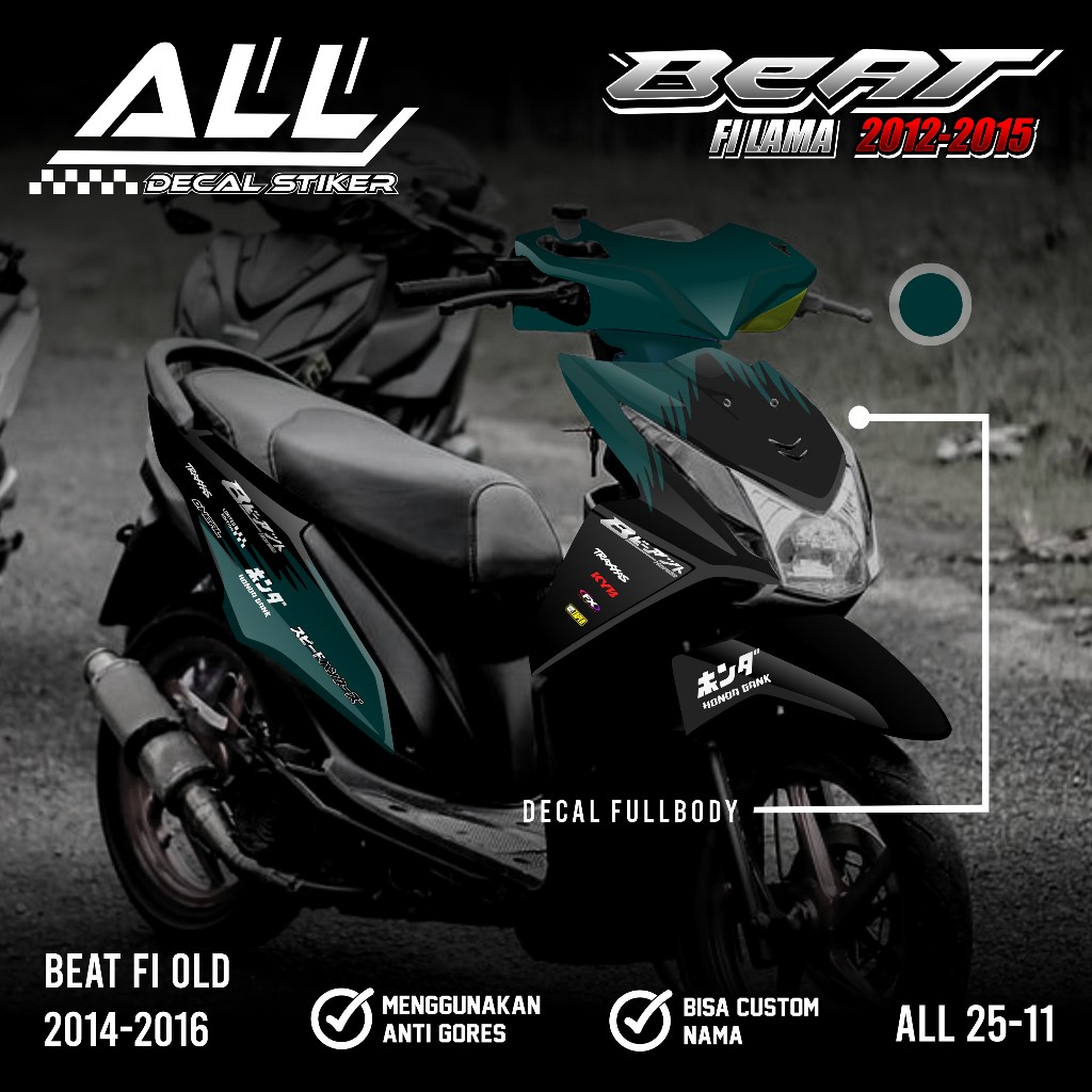 (COD) TERBARU NEW Stiker Decal Full Body Beat FI OLD 2014 2015 2016 - NEW Decal Sticker Modifikasi D