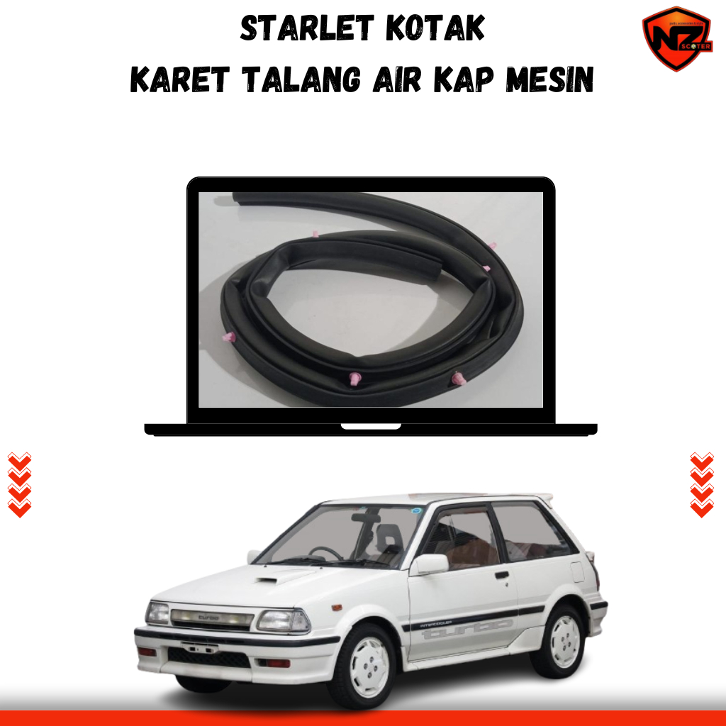 Karet Talang Kap Mesin Toyota Starlet Kotak – Aksesoris Restorasi Anti Air