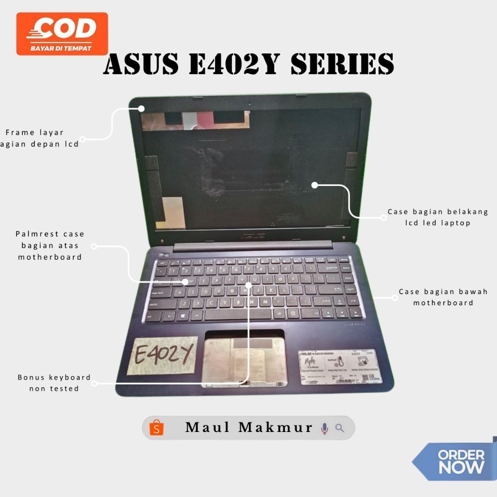 SECOND Casing Laptop Asus E402Y Series Case Fullset Laptop