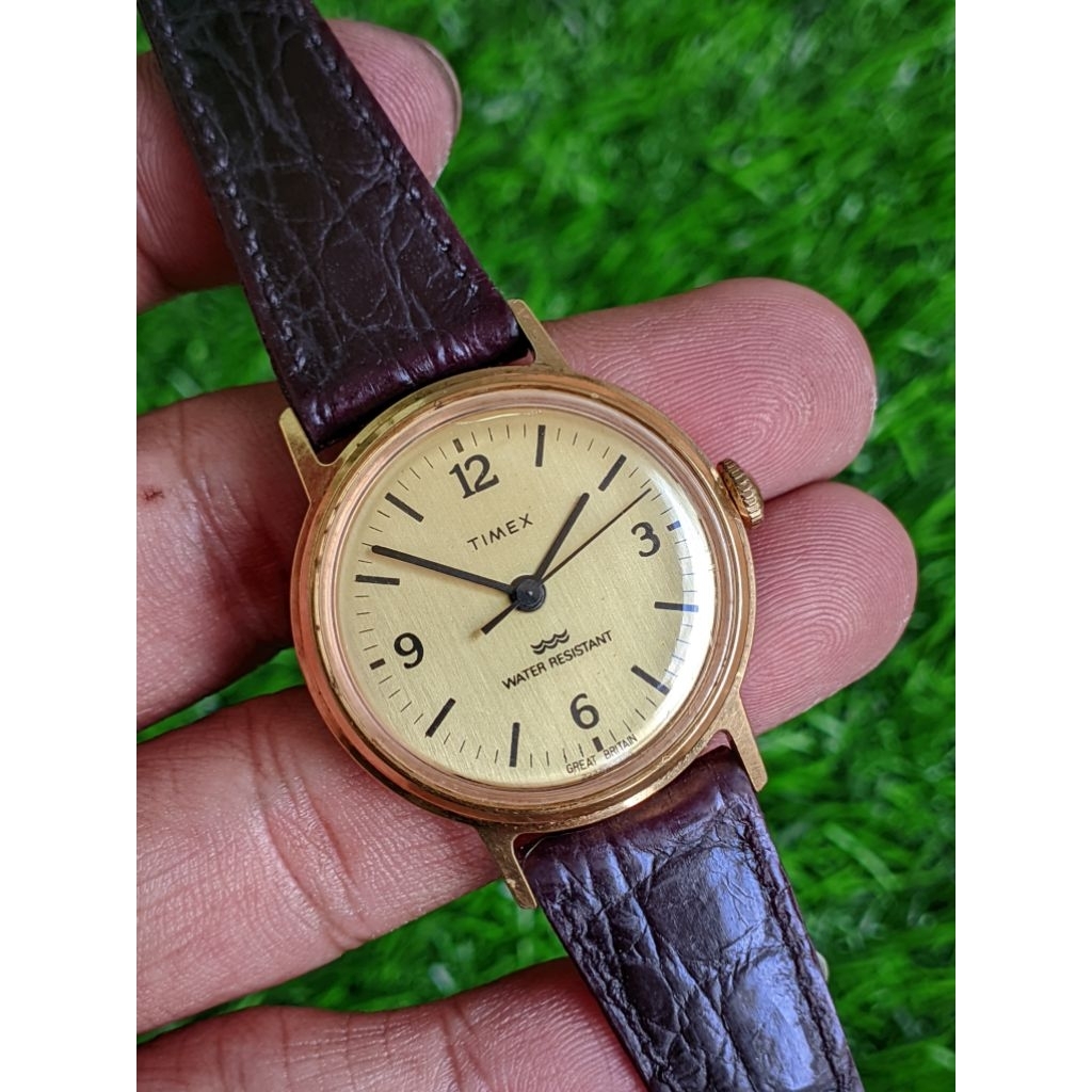 Jam Tangan Vintage Timex Marlin Gold Tone Dial