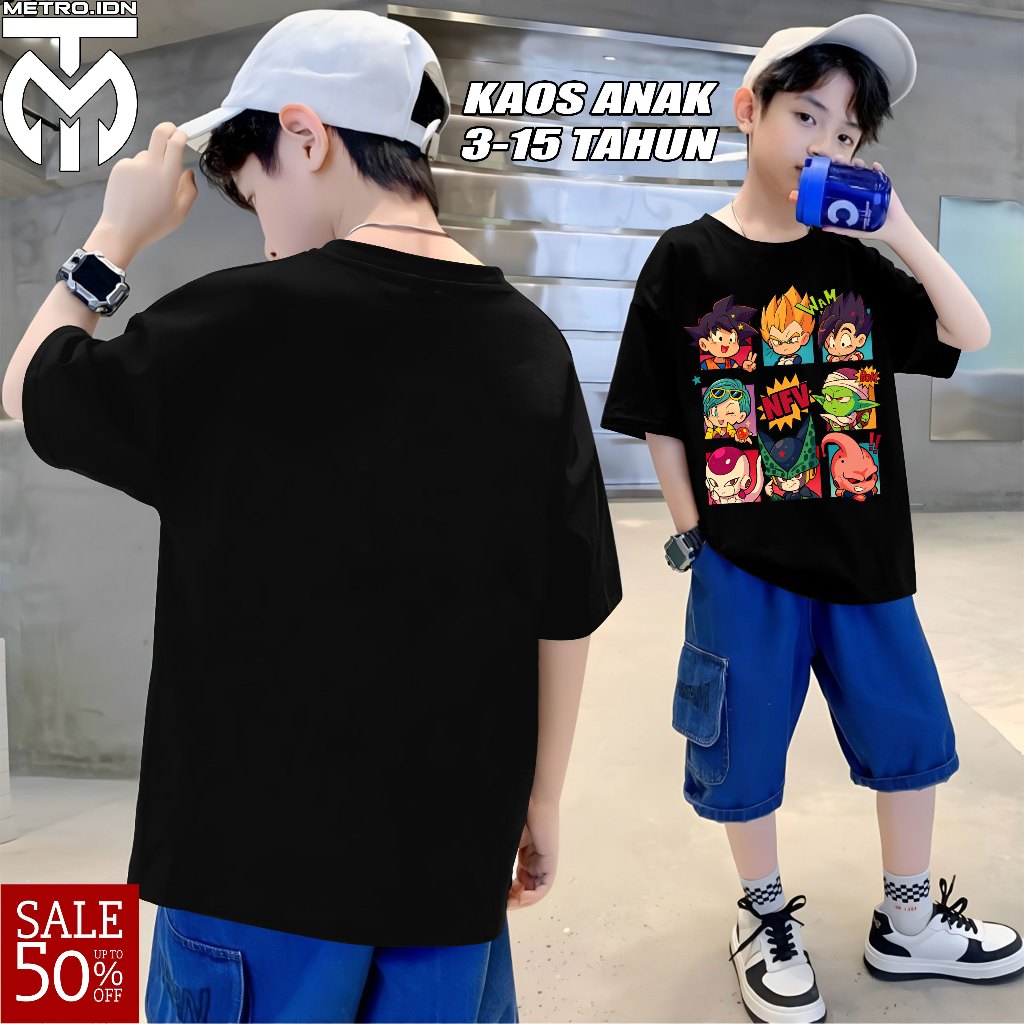 KAOS ANAK Korea Style T-shirt Oversize DRAGON BALL | Kaos Wanita Puith | Kaos pria dan wanita