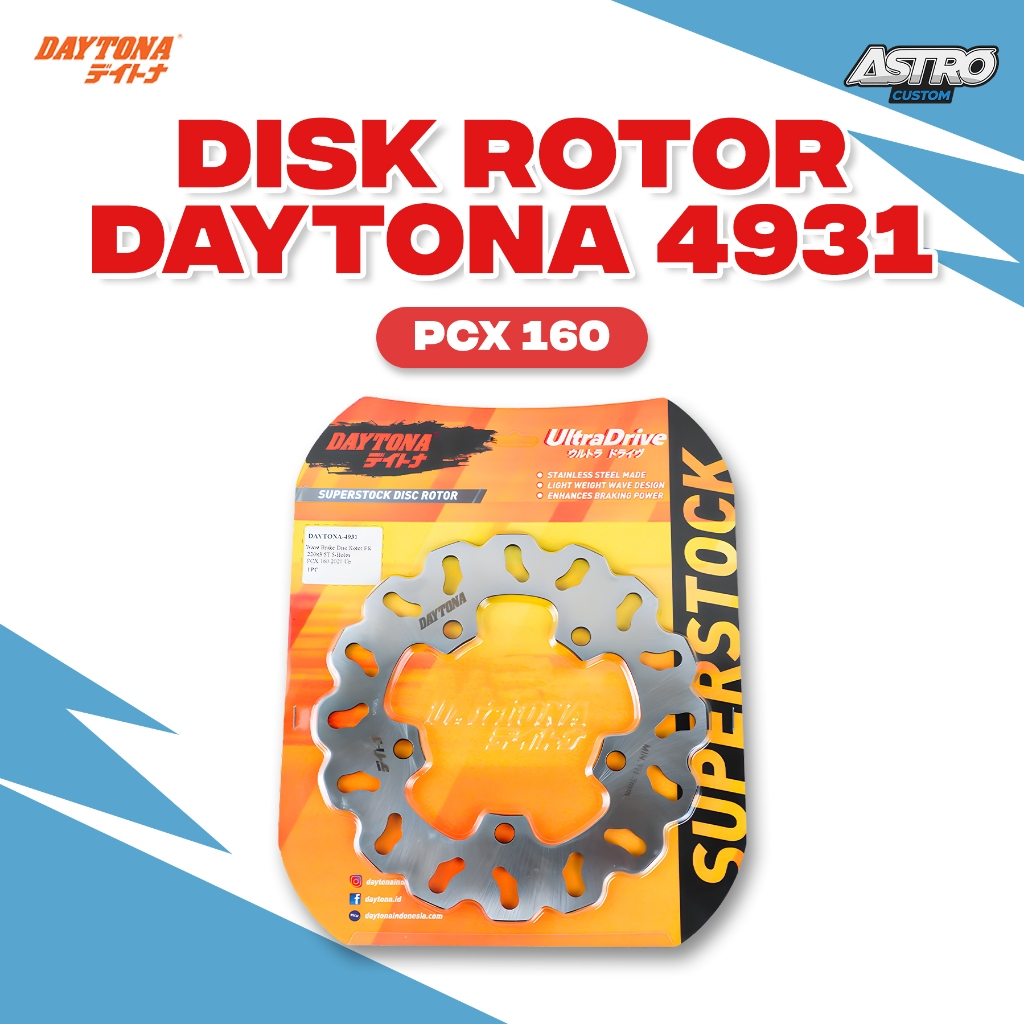 Piringan Cakram Depan PCX 160 Disc Rotor Daytona Wave Style Superstock Piringan Depan Rem Cakram