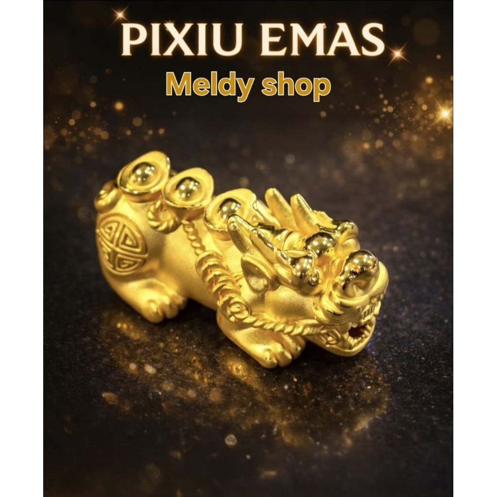 charm untuk gelang  / liontin pixiu pi xiu emas saja naga jilin pixiu FU beads dragon gold 24k hongk