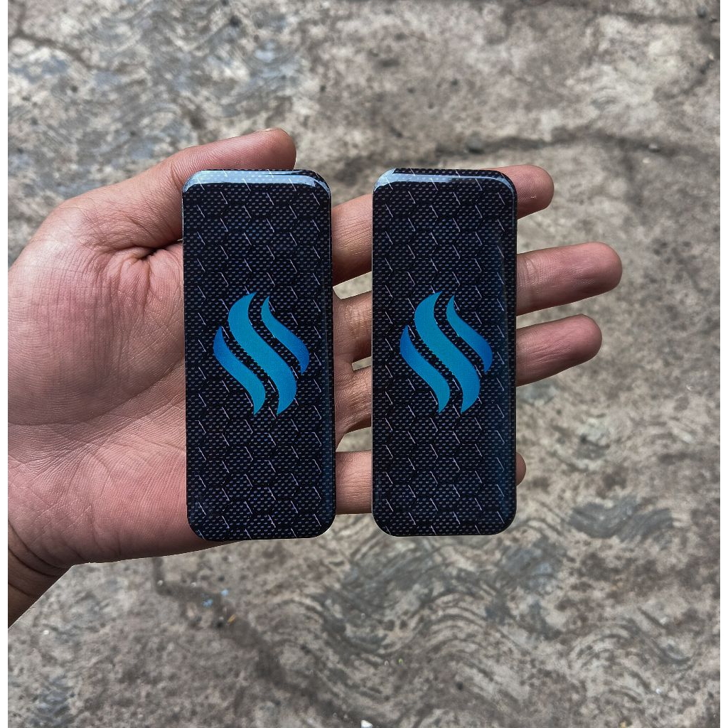 Tutup Body Batrai Panel T99 Black Carbon Logo Blue Glossy