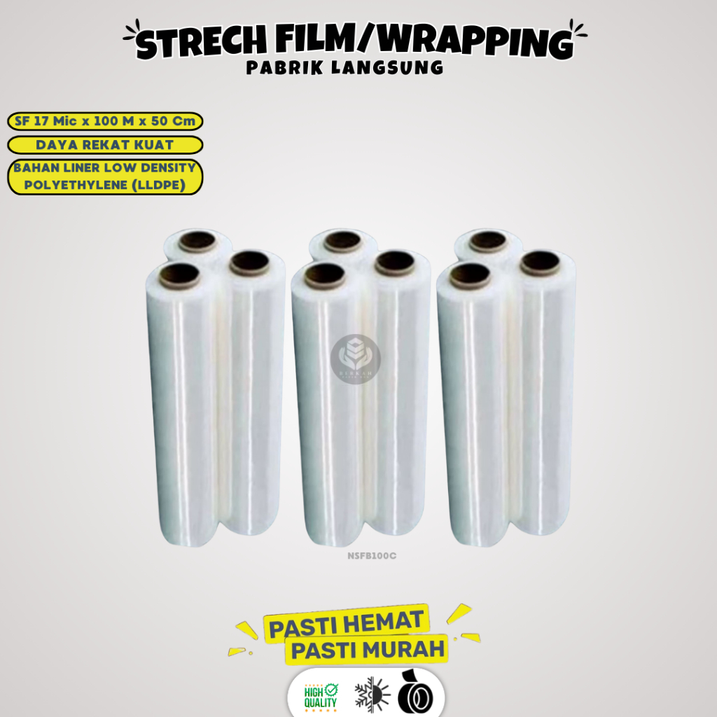 Stretch Film 50cm x 100m / Plastik Wrap / Plastik Wrap Premium / Stretch Film Murah / Plastik Wrap /