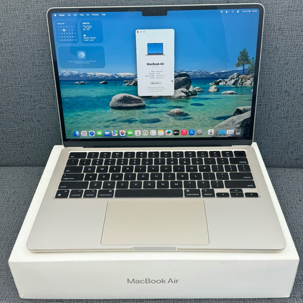 MacBook Air M2 16/256 Starlight Resmi Indo