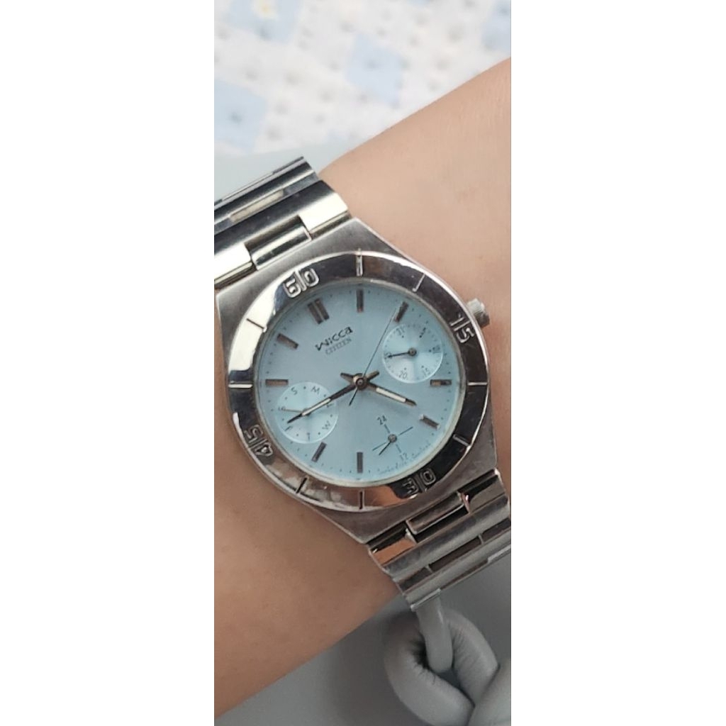 Vintage Citizen Wicca Multifunction with Sky-Blue Dial and Quartz Movement