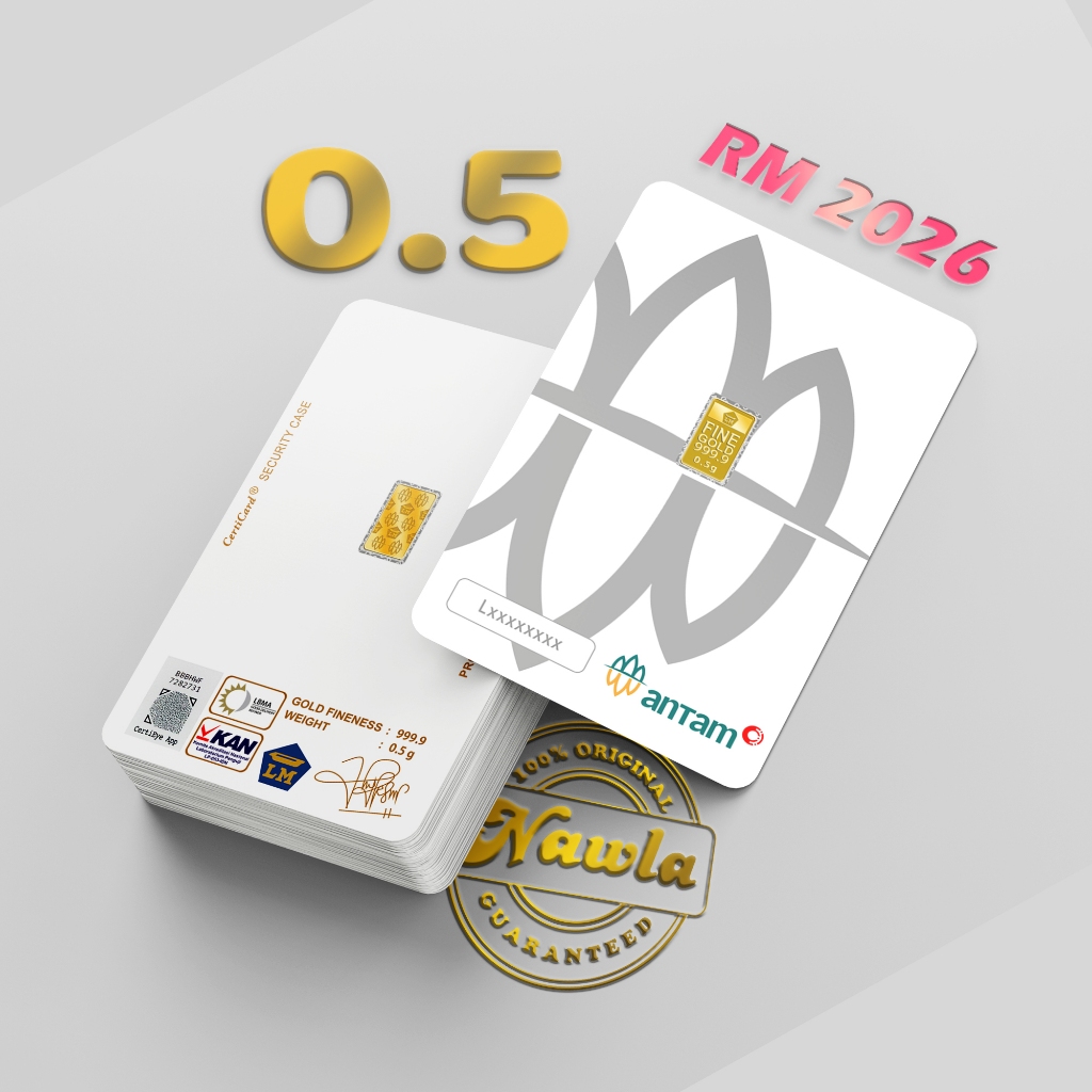 0.5 gram Logam Mulia ANTAM Emas 24 Karat Fine Gold 999 - Antam Certieye 0,5gr