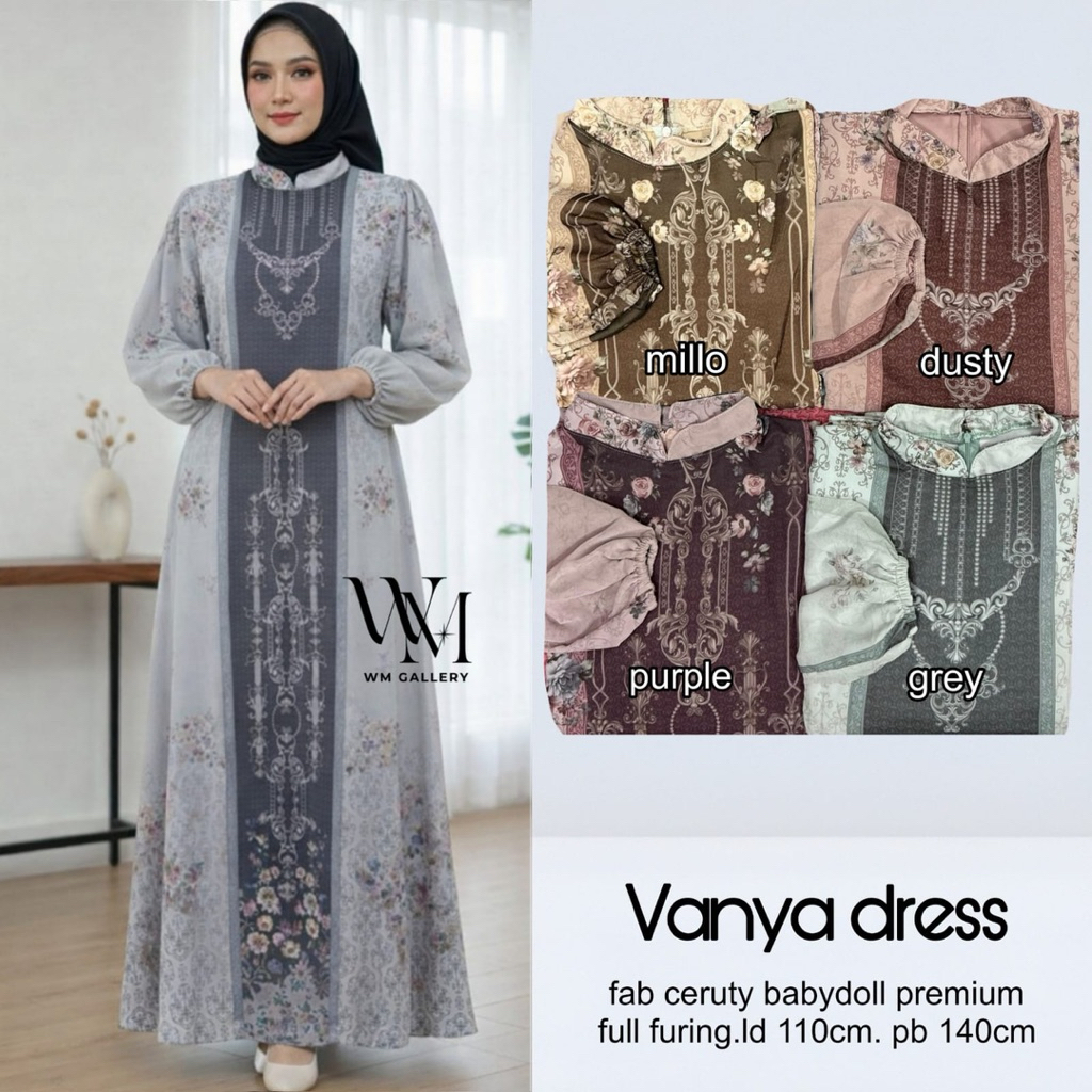 Vanya Dress Gamis Ceruty Premium by WM