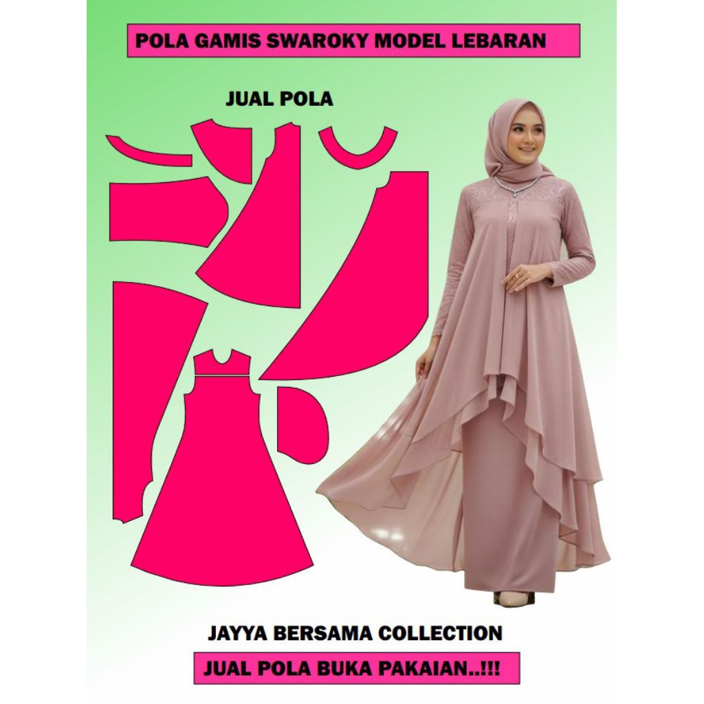 POLA GAMIS DEWSA SWAROKY MODEL LEBARAN