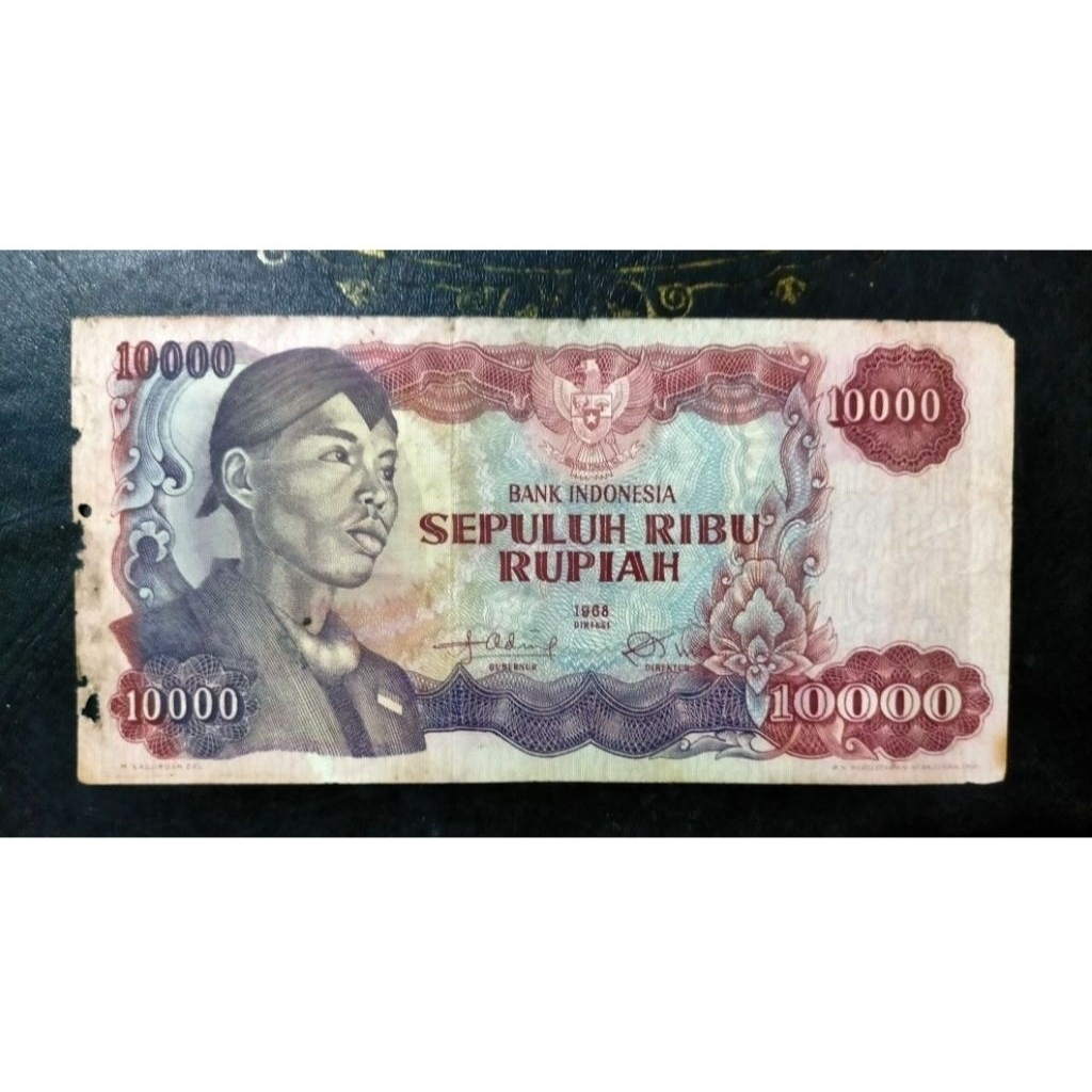 Langka uang 10000 Sudirman 1968 jelek