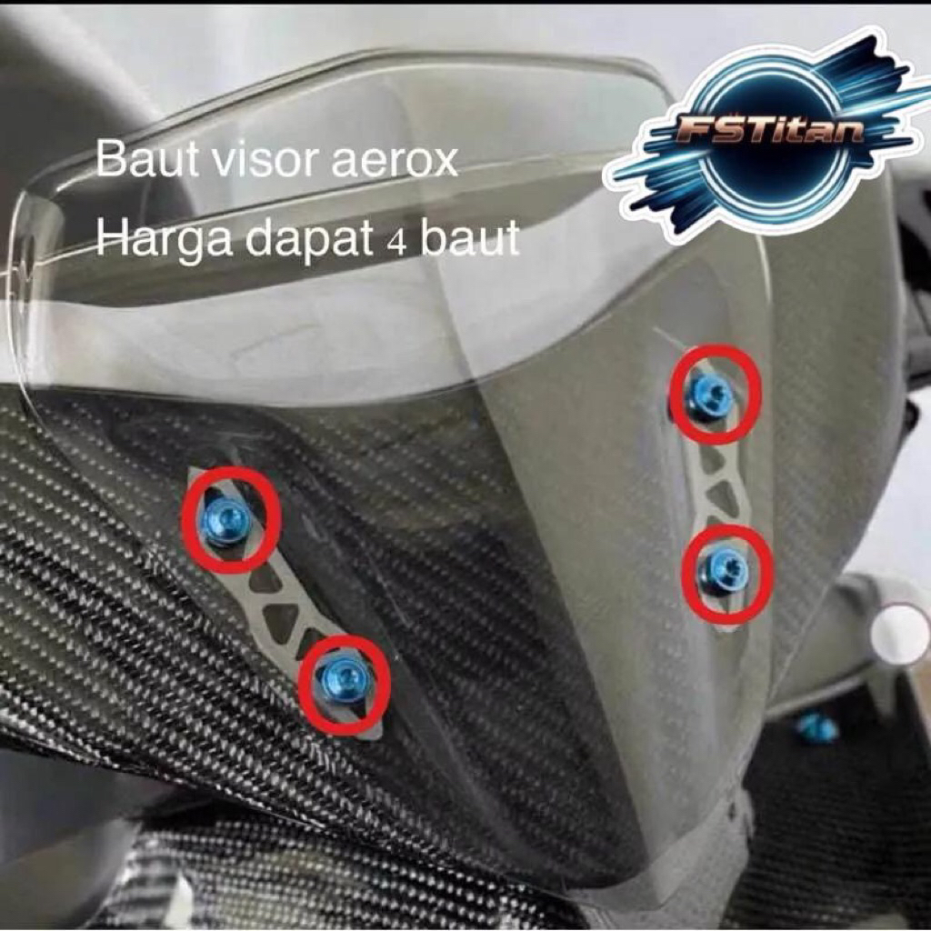 Baut Titanium Set(4Baut) Visor Aerox Gr5 Original Thailand