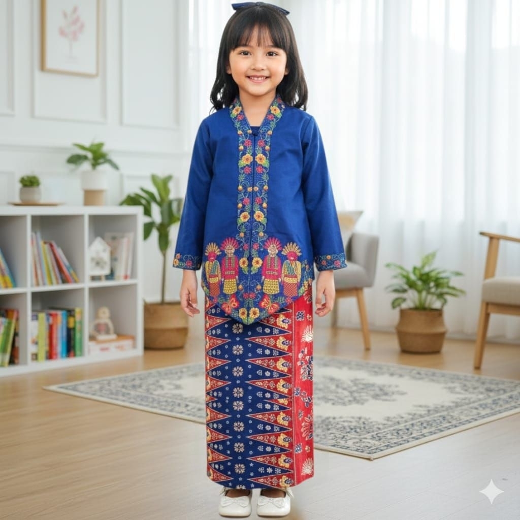 Setelan kebaya encim anak ondel // kebaya encim anak anak // kebaya encim motif ondel // kebaya enci