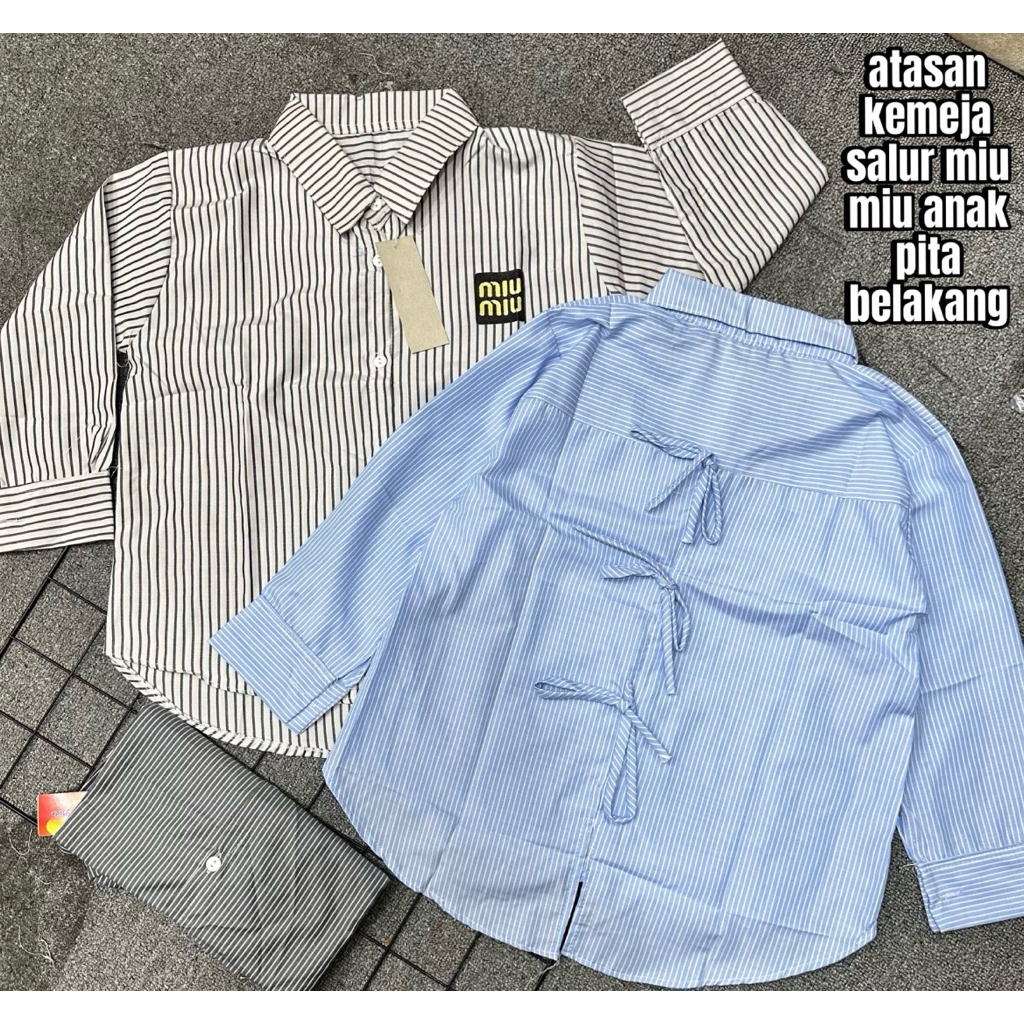atasan kemeja anak salur miu miu 3-6 tahun