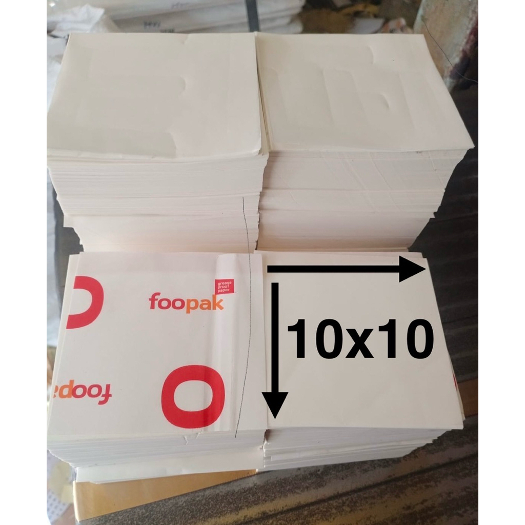 Kertas alas Bakpao kotak 10x10 | kertas roti custom