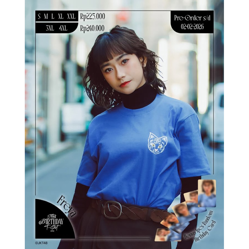 Tshirt JKT48 Birthday Freya 2026 - Denim