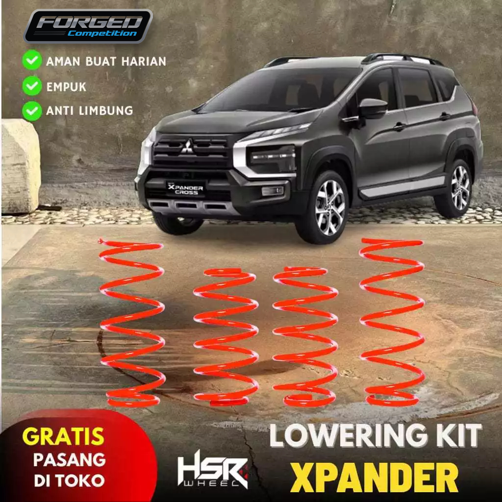 Per Mobil Ceper Keong Untuk Xpander || SPRING LOWERING KIT HSR RED XPANDER 2017 - 2020 PNP