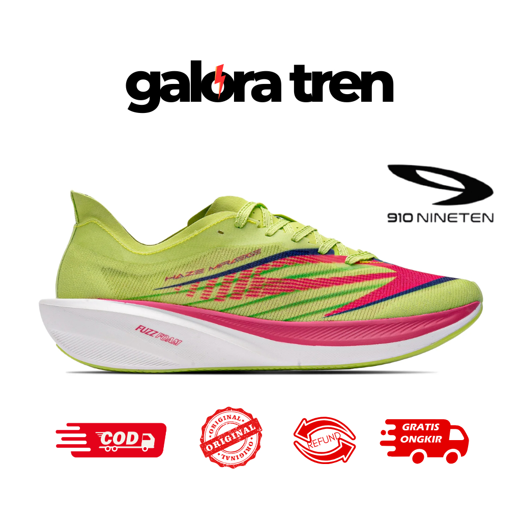 910 Nineten Haze Miraeige Hijau Lime Magenta Putih - Sepatu Lari 910nineten haze miraeige