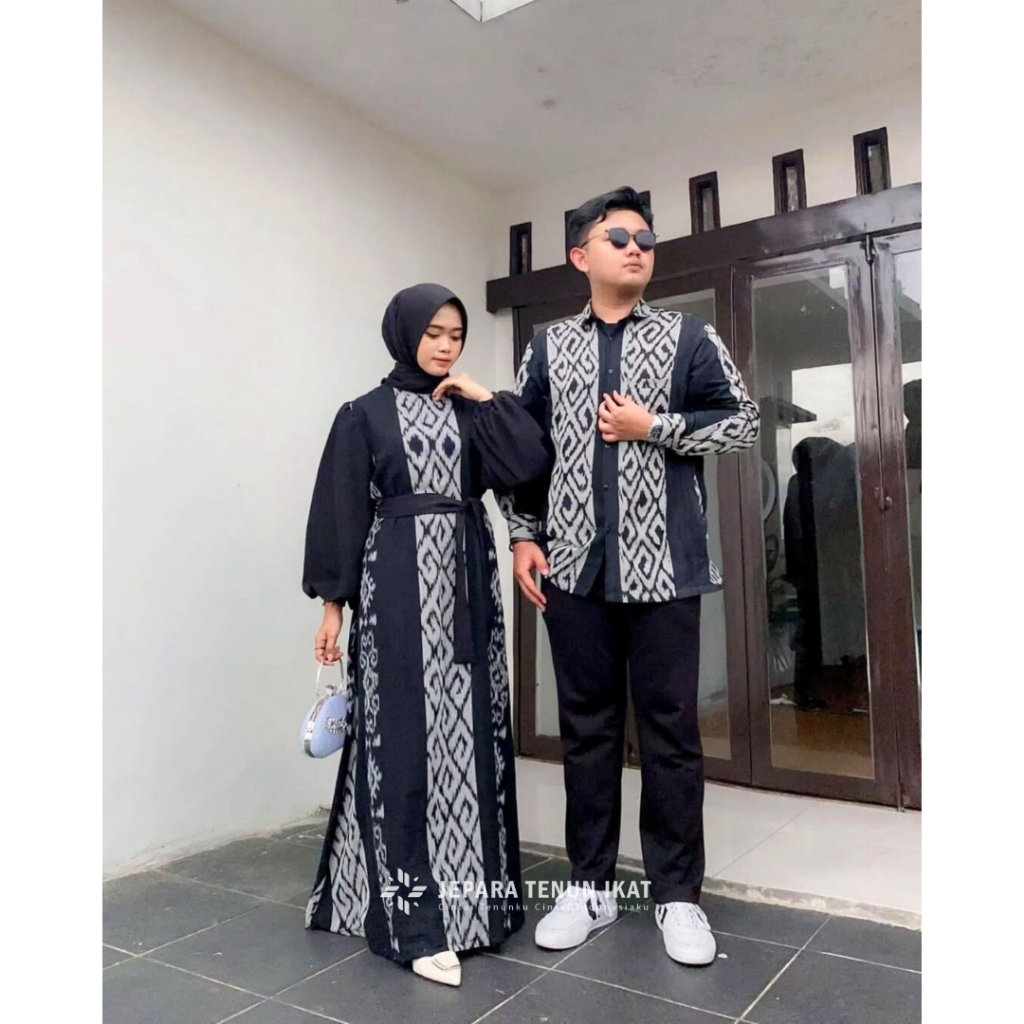 JTI Baju Couple Tenun Etnik Terbaru Pria & Wanita Setelan Kondangan