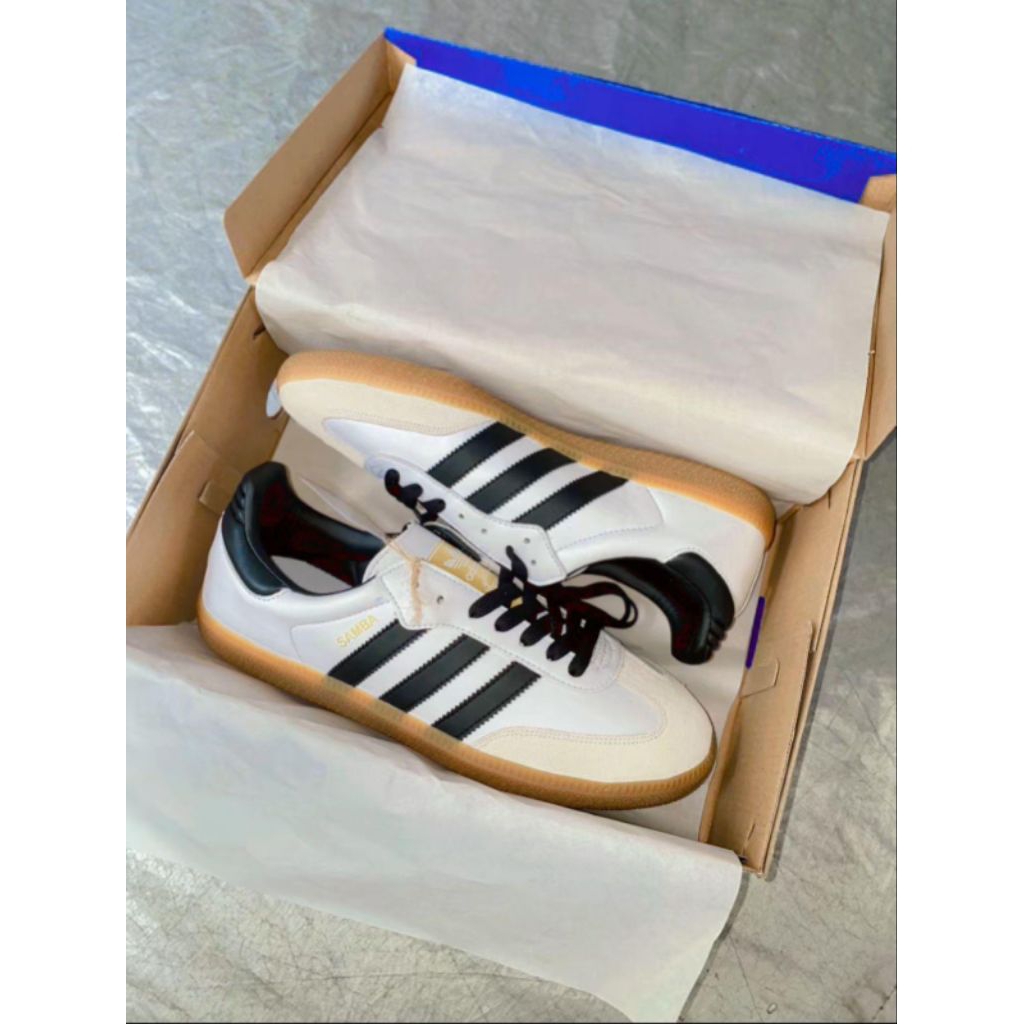Adidas Samba OG White Black Gum, Sepatu Adidas, Sepatu Samba, Adidas Original
