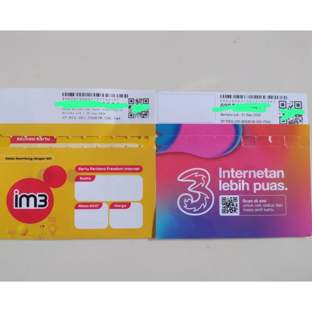 Kartu Perdana Hifi Air Indosat&Tri