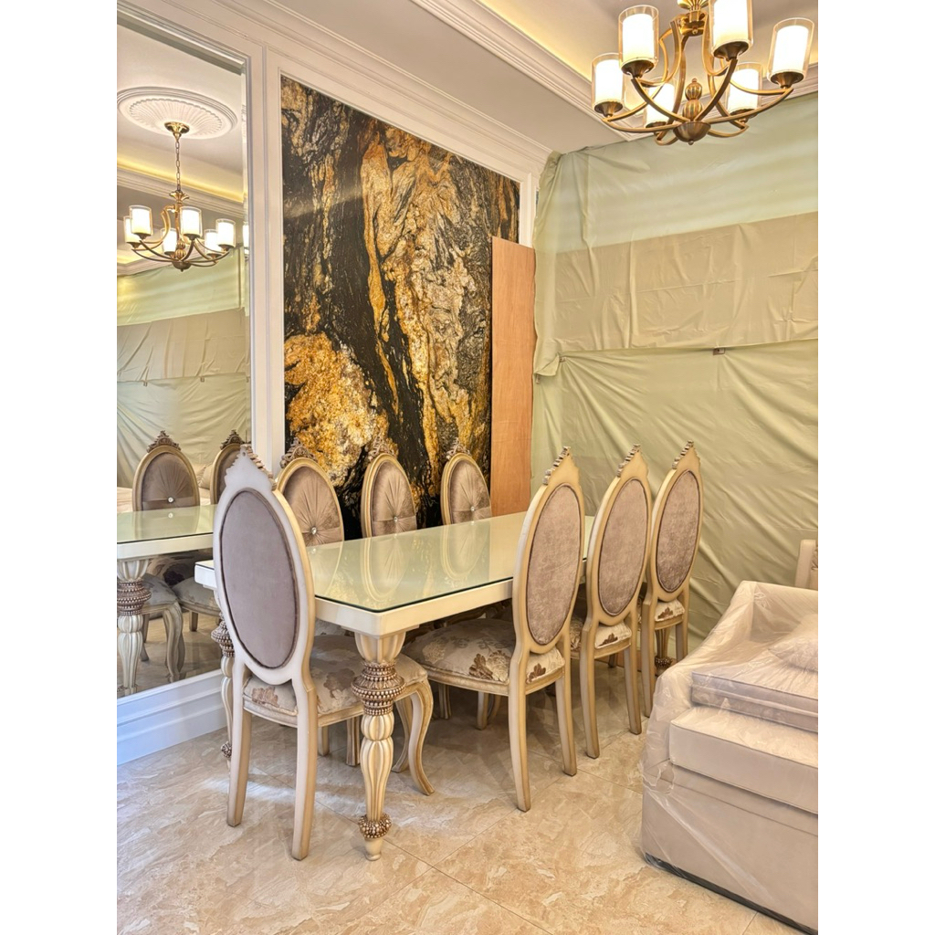 preloved Set kursi meja makan klasik kayu Jati mewah bekas good condition