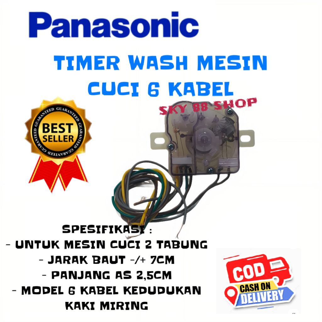 TIMER 6 KABEL MESIN CUCI PANASONIC 2 TABUNG - TIMER MESIN CUCI 6 KABEL