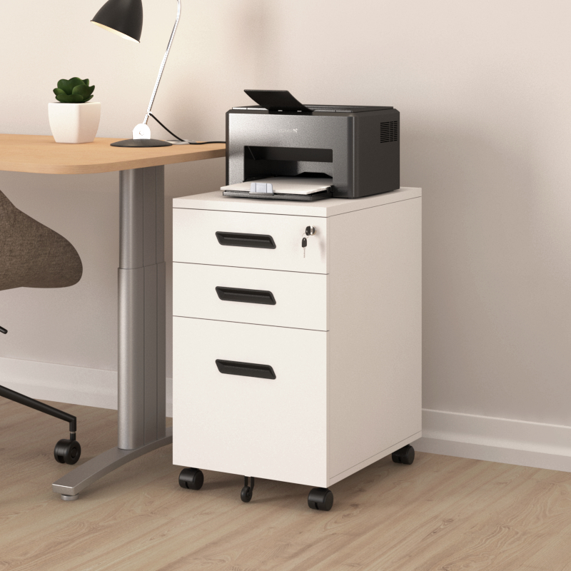 SHUMO Pedestal Meja 3 Laci Drawer Besi | Cabinet Laci Meja roda | Nakas Roda Besi Mobile Drawer