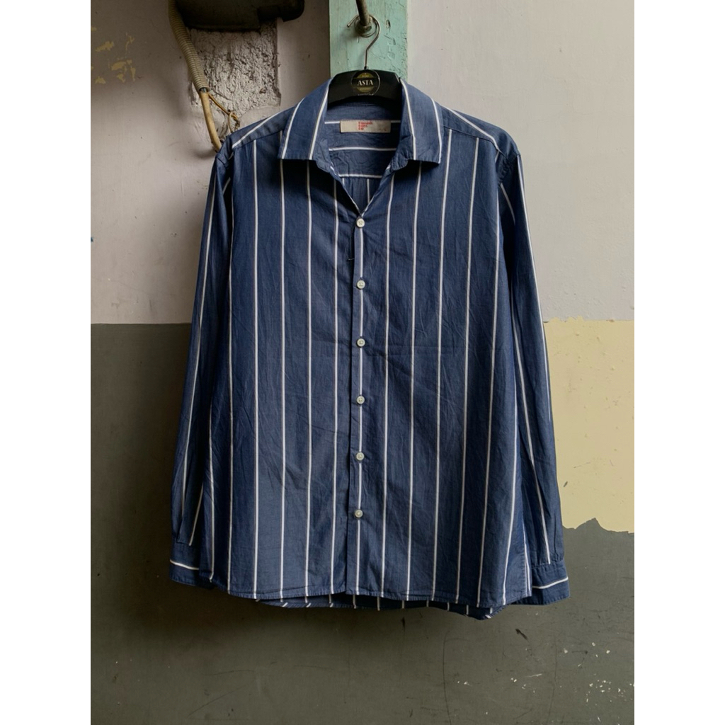 kemeja pria 8seconds stripe lengan panjang preloved