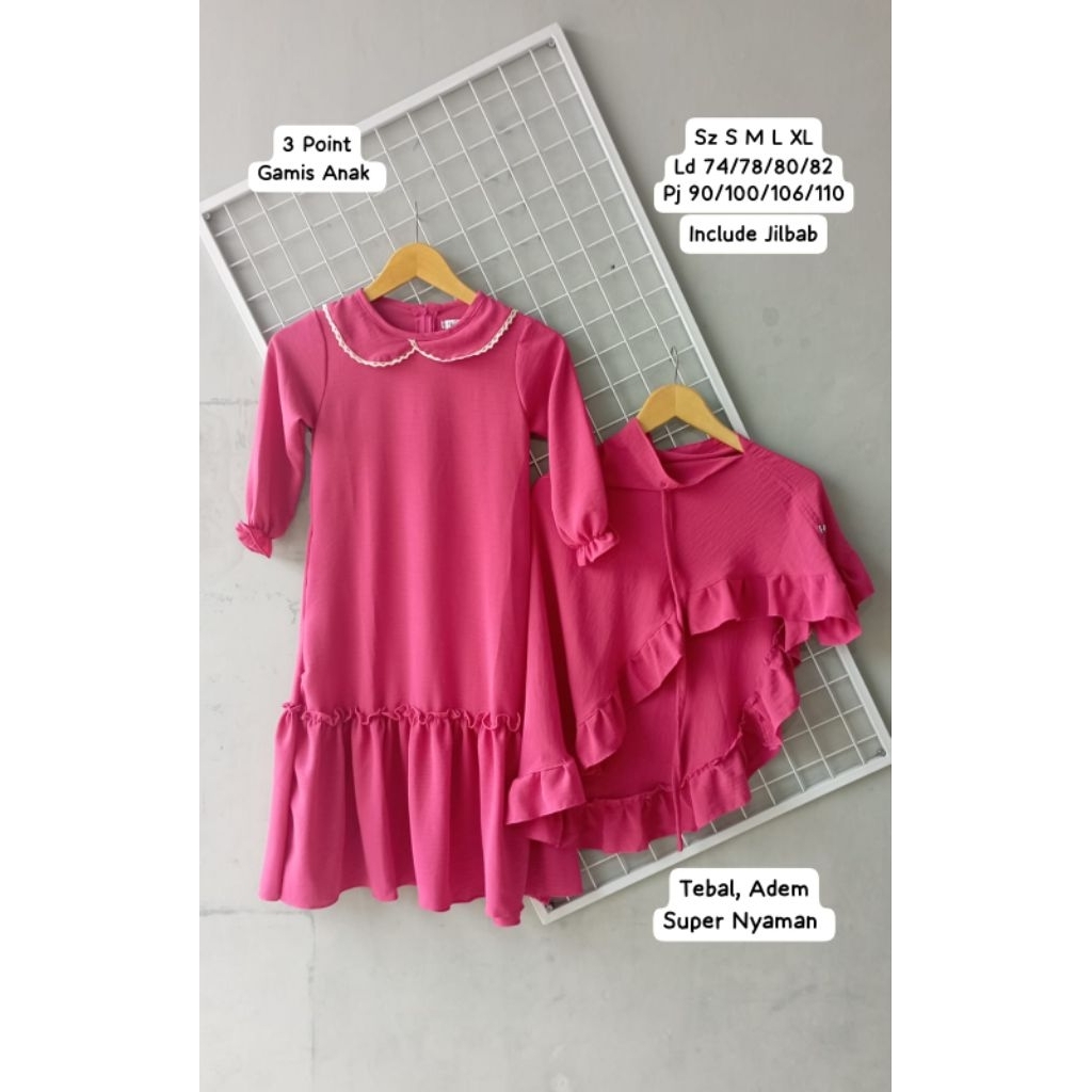 Gamis Anak Perempuan 3P Three Point Nyaman Lembut Bestseller