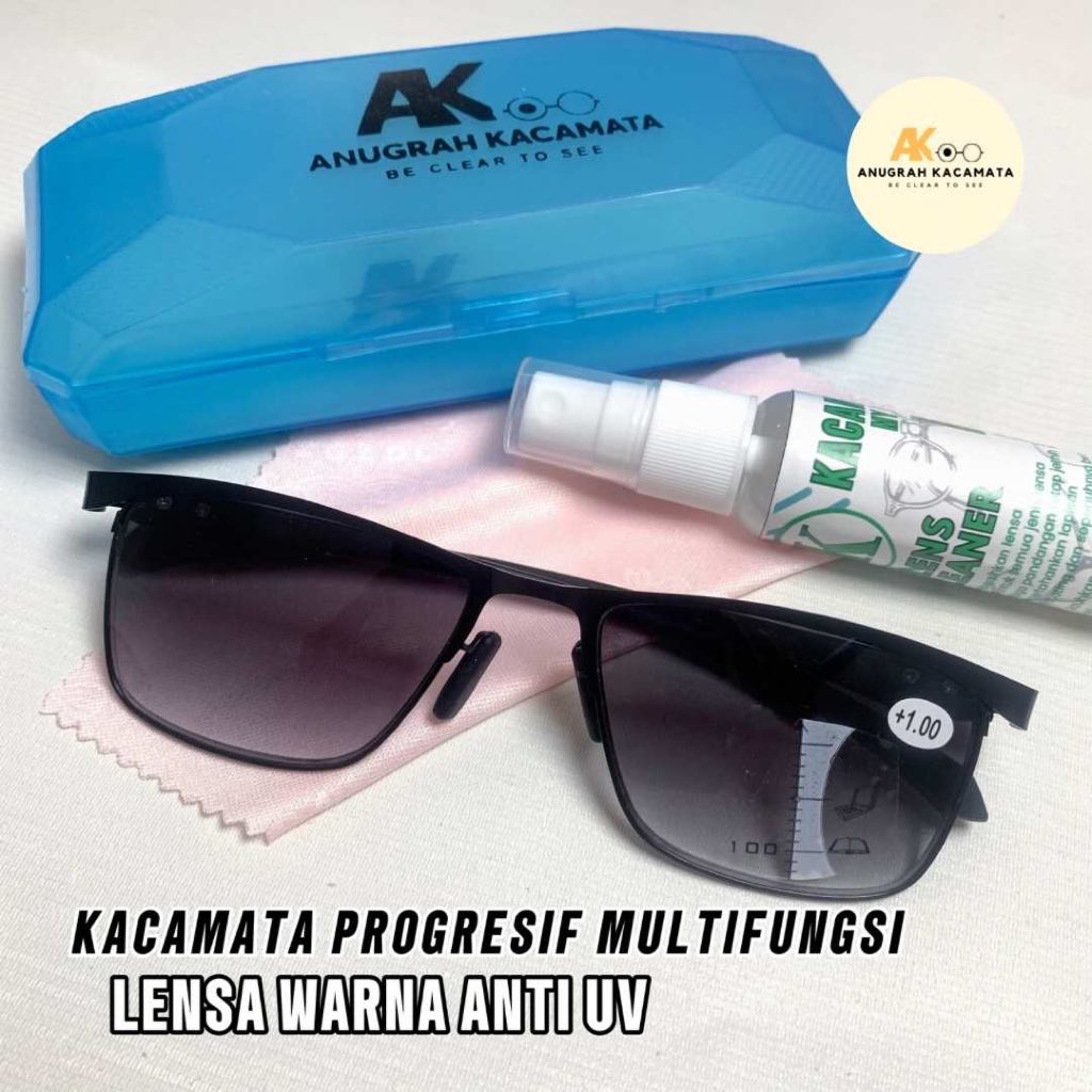 Kacamata Progresif Multifungsi Lensa Warna Anti UV